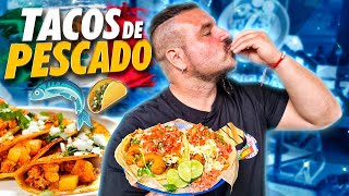 Probando los TACOS de PESCADO en MÉXICO 🐟 [upl. by Ginder]