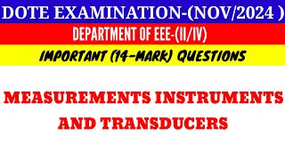 Measurement Instruments and Transducers Important Questions [upl. by Culhert302]