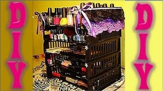 DIY organizador y estan de esmaltes y maquillaje ideas para organizar tu makeup [upl. by Thorny]