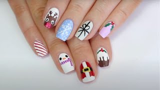 10 EASY Christmas nail art ideas [upl. by Rehpinej]