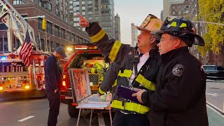 FDNY Manhattan 1075 Box 0929 Fire Restaurant Causing Heavy Smoke Top Floor Duct Work [upl. by Sema]