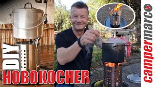 DIY Hobokocher Ikea Besteckkorb Edelstahl Outdoor Bushcraft Essen Kochen in der Natur Notkocher [upl. by Aitekram545]