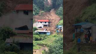 Very dangerous live landslide in Nepal Nagarjun Nagarpalika 😥 landslide rainyday shorts [upl. by Rudyard39]