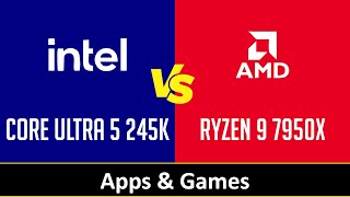 CORE ULTRA 5 245K vs RYZEN 9 7950X [upl. by Eidnac]