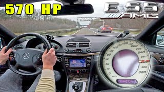 570HP Mercedes E55 AMG is OLD SCHOOL V8 PERFORMANCE on AUTOBAHN [upl. by Annua]