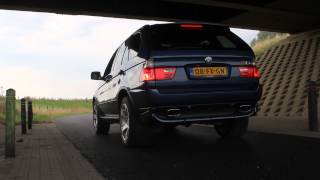 BMW E53 X5 44i V8 Custom Exhaust Sound [upl. by Nairadas]