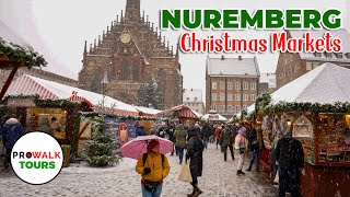 Christmas Markets of Nuremberg Germany  Day Walk  4K 60fps with Captions Nürnberg [upl. by Noyar]