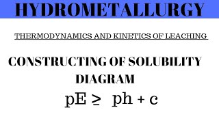 Hydrometallurgy  Thermodynamics and kinetics of Leaching  Construction of Stability Diagrams [upl. by Sjoberg]