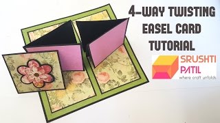 4 way Twisting Easel card tutorial by Srushti Patil [upl. by Avon]