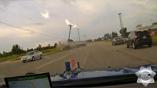 Dashcam Armed Robber Flees Trooper Crashes into Squad [upl. by Eneja]