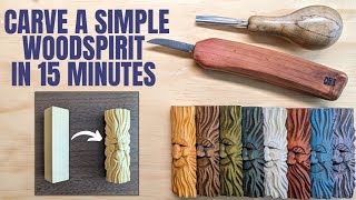 Carve a Simple Woodspirit in 15 Minutes  Complete Beginner Woodcarving Lesson [upl. by Eseer985]