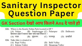 Sanitary Inspector Question Paper GK Section [upl. by Ruon]