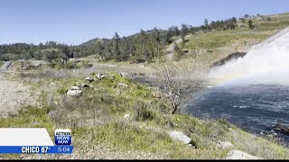 Lake Oroville at 873 feet elevation total Feather River releases at 10000 cfs [upl. by Laetitia]