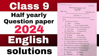 Class 9 half yearly English question paper 2024 with solutions SEBA [upl. by Emelen946]