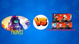 1v5 Phonix VS random players  Brawl stars [upl. by Londoner]