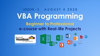 VBA Programming ecourse with RealLife Projects  E03 [upl. by Ahseinar]