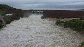 Drone Flight up Ross River to Dam Spillway 4022019 [upl. by Aihsitan483]