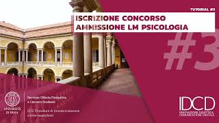 Procedure Immatricolazione  Tutorial 3  Iscrizione Concorso LM Psicologia UNIPV [upl. by Westerfield]