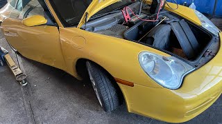 Porsche 996 911 Emergency Hood Release Cable Location [upl. by Bobbette578]