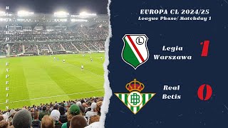 Legia Warszawa  Real Betis 10  Poland  Europa CL  League Phase Matchday 1  03102024 [upl. by Leagiba]