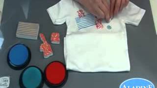 Tuto DIY  customiser un teeshirt avec des tampons Aladine Stampotextile [upl. by Hendry]