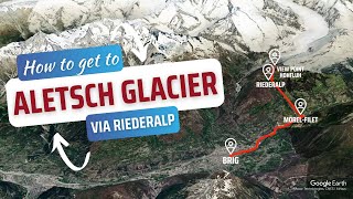 How to get to Aletsch Glacier View Point Hohfluh via Riederalp West [upl. by Janaya]