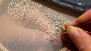 Making silver embroidery by Luneville techniques [upl. by Anawed]