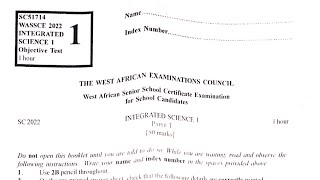 WASSCE 2022 Integrated science Paper 1 objective test questions [upl. by Tarfe]