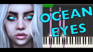 Ocean Eyes Billy Eilish Tutorial De Piano [upl. by Bertina907]