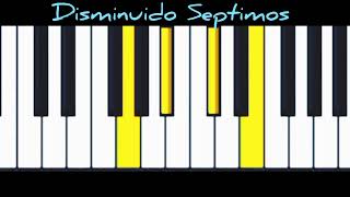 12 Acordes Disminuidos SéptimosPara PianoTeclado Imagen  Sonido [upl. by Ayotal]