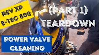 Skidoo Rev Xp 800 ETec Power Valve Cleaning Part 1 Teardown [upl. by Crespi]