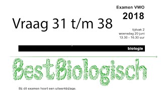 Biologie examen VWO 2018 tweede tijdvak vraag 31 tm 38 [upl. by Kitty]