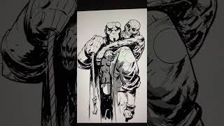 💀Hellboy fanart💀 From sketch to finishhellboy darkhorse darkhorsecomics jagobalekuona [upl. by Auqinehs]