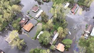 Aerial footage of flooding damage in NC [upl. by Haldi]