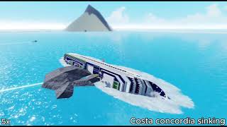 Costa Concordia sinking simulation Roblox Tiny sailors world [upl. by Schechinger]