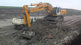 Liebherr R964C loading MB Actros dump truck [upl. by Enayd]