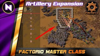 AUTOMATED ARTILLERY EXPANSION  Factorio Master Class  TutorialGuideHowto [upl. by Philoo]