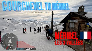 4K Skiing Courchevel to Méribel via Niverolle and Aigle Reds Les3Vallées France GoPro HERO11 [upl. by Annmaria356]