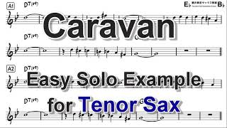 Caravan  Easy Solo Example for Tenor Sax [upl. by Ronoc]