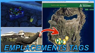 TOUS LES EMPLACEMENTS DES TAGS GTA5 ONLINE  LOCATIONS ALL LS TAGS [upl. by Lerual525]