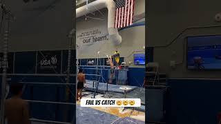 Fail Vs Catch 🤯 music shorts trending subscribe fitness gymnast flip strength [upl. by Silvie512]