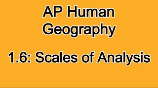 16 Scale of Analysis AP Human Geography education geography aphumangeography [upl. by Ramor]