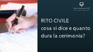 Rito civile Il testo del matrimonio civile [upl. by O'Donnell]