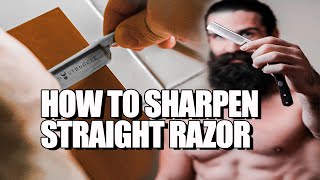 How to sharpen straight razor How to hone straight razor [upl. by Nnayelhsa]