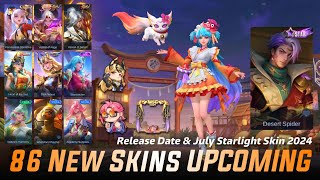 MOBILE LEGENDS ALL UPCOMING SKINS 2024  RELEASE DATE amp JULY STARLIGHT SKIN 2024  ML LEAKS [upl. by Ahsiuqel]