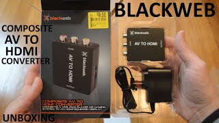 Unboxing BlackWeb Composite AV To HDMI Converter [upl. by Franchot933]