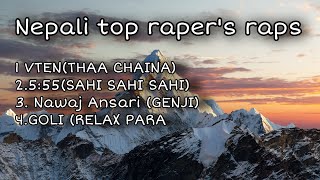 Nepali top rappers raps  Nepali rap song collection 2023 [upl. by Chevy]