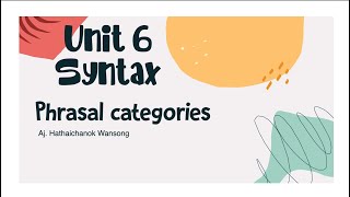 Syntax Part 46 Phrasal Categories week 12 [upl. by Oleusnoc]