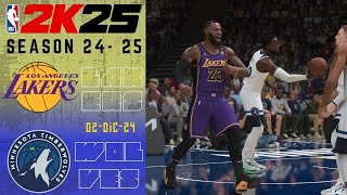 LOS ANGELES LAKERS vs MINNESOTA TIMBERWOLVES  SEASON 2024205  NBA 2K25 [upl. by Conn]