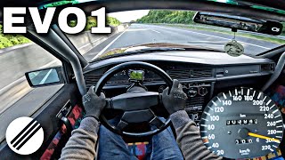 1991 MERCEDESBENZ 190 EVO 1 420HP KOMPRESSOR TOP SPEED DRIVE ON GERMAN AUTOBAHN🏎 [upl. by Nyar196]